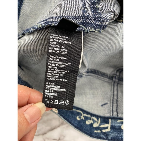 Free People NWT Eva Lace Up Bootcut Mid Rise Denim Jeans Baltic Blue 28 New - Picture 8 of 9